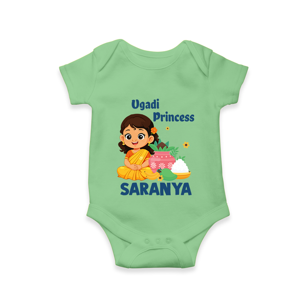 Ugadi Princess Personalized Kids Romper - GREEN - New Born (Chest 14")