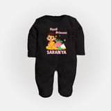 Ugadi Princess Personalized Kids fullbody Suit - BLACK - New Born (Chest 7.5")