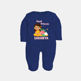 Ugadi Princess Personalized Kids fullbody Suit - NAVY BLUE - New Born (Chest 7.5")
