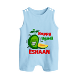 Happy Ugadi Fun Mango Kids Romper suit - BABY BLUE - 0 - 5 Months Old (Chest 18")