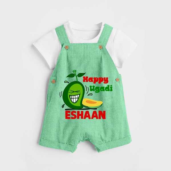 Happy Ugadi Fun Mango Kids Dungaree - GREEN - 0 - 5 Months Old (Chest 18")