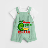 Happy Ugadi Fun Mango Kids Dungaree - MINT GREEN - 0 - 5 Months Old (Chest 18")