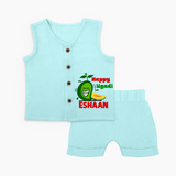 Happy Ugadi Fun Mango Kids Jabla Set - BABY BLUE - 0 - 3 Months Old (Chest 9.8")