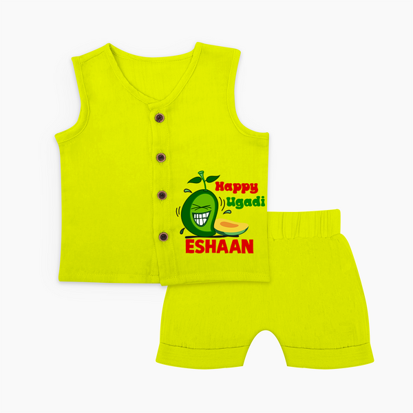 Happy Ugadi Fun Mango Kids Jabla Set - LIME GREEN - 0 - 3 Months Old (Chest 9.8")