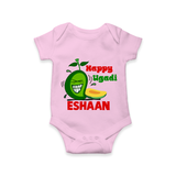 Happy Ugadi Fun Mango Kids Romper - BABY PINK - New Born (Chest 14")