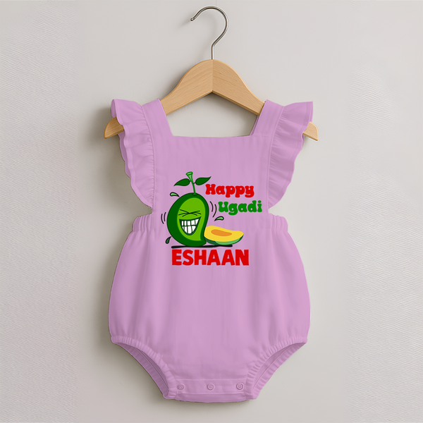 Happy Ugadi Fun Mango Kids Romper Frock - BABY PINK - 0 - 3 Months Old (Chest 19")