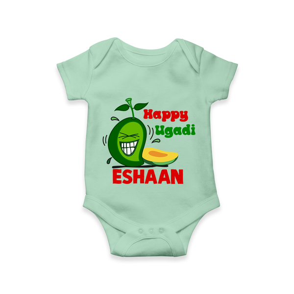 Happy Ugadi Fun Mango Kids Romper - MINT GREEN - New Born (Chest 14")