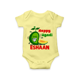 Happy Ugadi Fun Mango Kids Romper - PASTEL YELLOW - New Born (Chest 14")