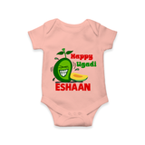 Happy Ugadi Fun Mango Kids Romper - PEACH - New Born (Chest 14")
