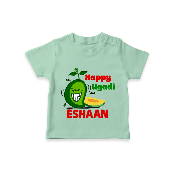 Happy Ugadi Fun Mango Kids T-Shirt - MINT GREEN - 0-5 Months Old (Chest 17")