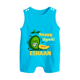 Happy Ugadi Fun Mango Kids Romper suit - SKY BLUE - 0 - 5 Months Old (Chest 18")