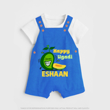 Happy Ugadi Fun Mango Kids Dungaree - COBALT BLUE - 0 - 5 Months Old (Chest 18")