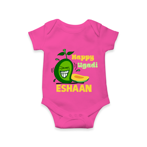 Happy Ugadi Fun Mango Kids Romper - HOT PINK - New Born (Chest 14")
