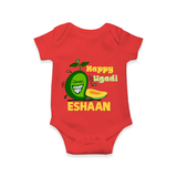 Happy Ugadi Fun Mango Kids Romper - RED - New Born (Chest 14")