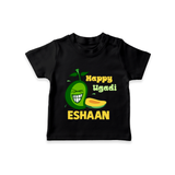 Happy Ugadi Fun Mango Kids T-Shirt - BLACK - 0-5 Months Old (Chest 17")
