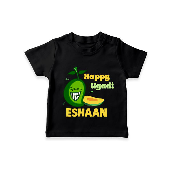 Happy Ugadi Fun Mango Kids T-Shirt - BLACK - 0-5 Months Old (Chest 17")