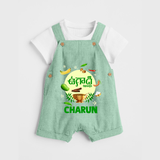Ugadi Shubhakankshalu Telugu Kids Dungaree - MINT GREEN - 0 - 5 Months Old (Chest 18")