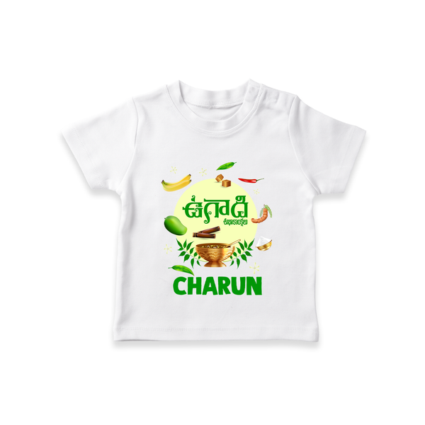 Ugadi Shubhakankshalu Telugu Kids T-Shirt - WHITE - 0-5 Months Old (Chest 17")