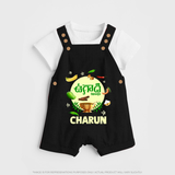 Ugadi Shubhakankshalu Telugu Kids Dungaree - BLACK - 0 - 5 Months Old (Chest 18")