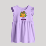 Happy Ugadi Personalized Kids Baby Frock - LILAC - 0 - 3 Months Old (Chest 17")