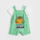 Happy Ugadi Personalized Kids Dungaree - GREEN - 0 - 5 Months Old (Chest 18")