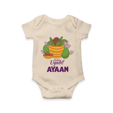 Happy Ugadi Personalized Kids Romper - IVORY - New Born (Chest 14")