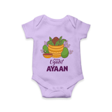 Happy Ugadi Personalized Kids Romper - LILAC - New Born (Chest 14")