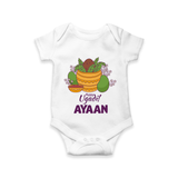 Happy Ugadi Personalized Kids Romper - WHITE - New Born (Chest 14")