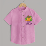 Happy Ugadi Personalized Kids Shirt - BABY PINK - 0 - 6 Months Old (Chest 23")
