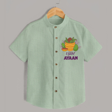 Happy Ugadi Personalized Kids Shirt - MINT GREEN - 0 - 6 Months Old (Chest 23")