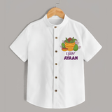 Happy Ugadi Personalized Kids Shirt - WHITE - 0 - 6 Months Old (Chest 23")