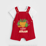 Happy Ugadi Personalized Kids Dungaree - RED - 0 - 5 Months Old (Chest 18")