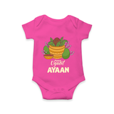 Happy Ugadi Personalized Kids Romper - HOT PINK - New Born (Chest 14")