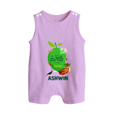 Telugu Ugadi Wishes Kids Romper suit with Name - LILAC - 0 - 5 Months Old (Chest 18")