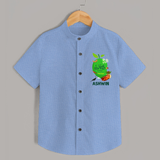 Telugu Ugadi Wishes Kids Shirt with Name - SKY BLUE - 0 - 6 Months Old (Chest 23")