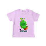 Telugu Ugadi Wishes Kids T-Shirt with Name - LILAC - 0-5 Months Old (Chest 17")