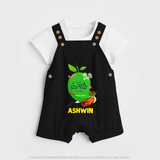 Telugu Ugadi Wishes Kids Dungaree with Name - BLACK - 0 - 5 Months Old (Chest 18")