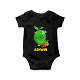 Telugu Ugadi Wishes Kids Romper with Name - BLACK - New Born (Chest 14")
