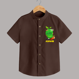 Telugu Ugadi Wishes Kids Shirt with Name - CHOCOLATE BROWN - 0 - 6 Months Old (Chest 23")