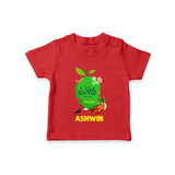 Telugu Ugadi Wishes Kids T-Shirt with Name - RED - 0-5 Months Old (Chest 17")