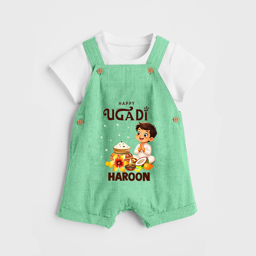Happy Ugadi Cartoon Boy Theme Kids Dungaree