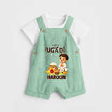 Happy Ugadi Cartoon Boy Theme Kids Dungaree - MINT GREEN - 0 - 5 Months Old (Chest 18")