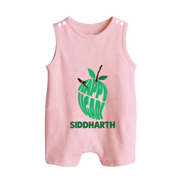 Happy Ugadi Classic Personalized Kids Romper suit - BABY PINK - 0 - 5 Months Old (Chest 18")