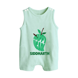 Happy Ugadi Classic Personalized Kids Romper suit - MINT GREEN - 0 - 5 Months Old (Chest 18")