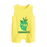 Happy Ugadi Classic Personalized Kids Romper suit - PASTEL YELLOW - 0 - 5 Months Old (Chest 18")