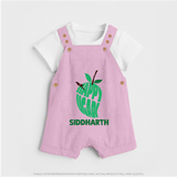 Happy Ugadi Classic Personalized Kids Dungaree - BABY PINK - 0 - 5 Months Old (Chest 18")