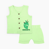 Happy Ugadi Classic Personalized Kids Jabla Set - PASTEL GREEN - 0 - 3 Months Old (Chest 9.8")