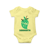 Happy Ugadi Classic Personalized Kids Romper - PASTEL YELLOW - New Born (Chest 14")
