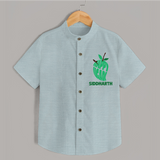 Happy Ugadi Classic Personalized Kids Shirt - ARCTIC BLUE - 0 - 6 Months Old (Chest 23")