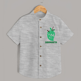 Happy Ugadi Classic Personalized Kids Shirt - GREY - 0 - 6 Months Old (Chest 23")